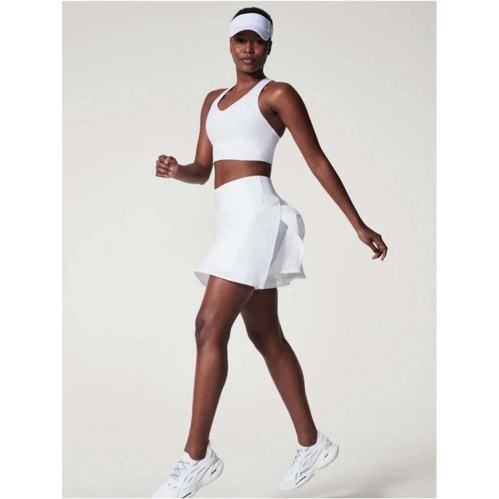 Spanx Get Moving Skort 17" Womens Medium White Tennis Golf 50272R